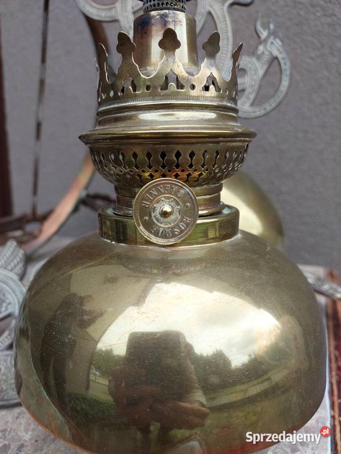 Zabytkowa lampa naftowa sufitowa secesja Tczew