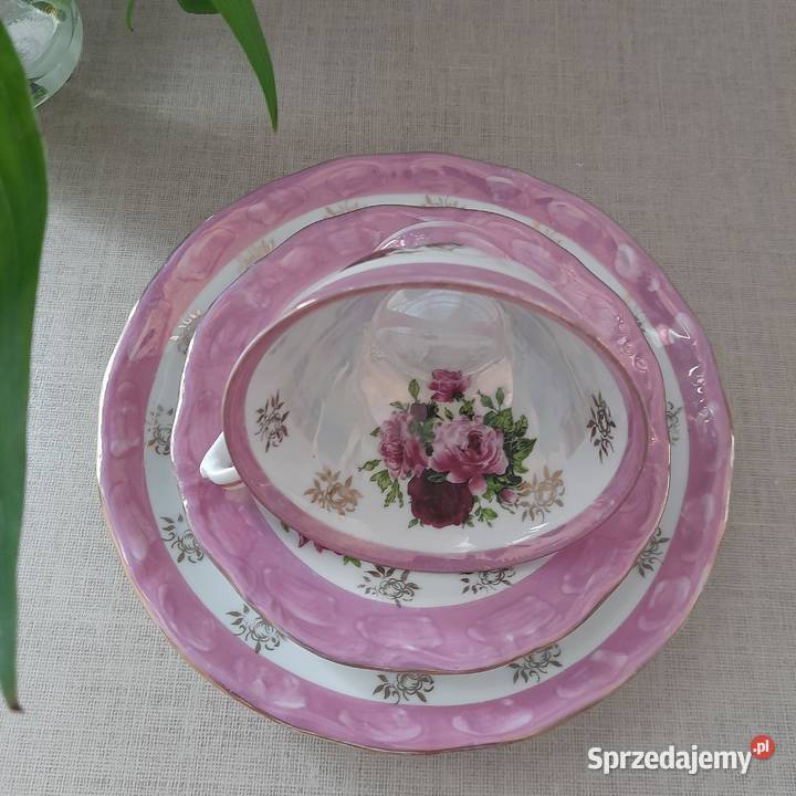 Zestaw śniadaniowy filiżanka spodek talerzyk dolnośląskie Bogatynia sprzedam