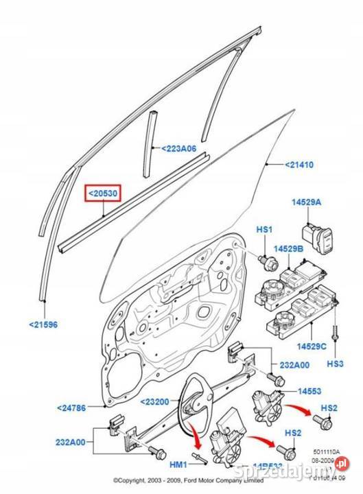 LISTWA ZGARNIAJĄCA PRAWY PRZÓD FORD FOCUS C