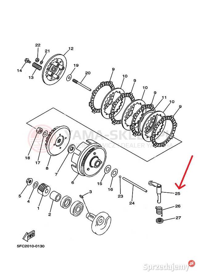 Popychacz sprzęgła Yamaha RZ50 4KJ1638100 Kielce