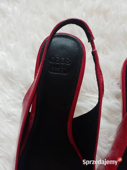 40 ASOS Czerwone czółenka z odkrytą piętą z Kraków sprzedam