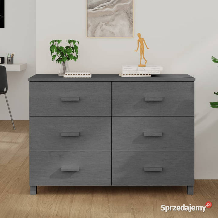 Szafka HAMAR ciemnoszara 113x40x80 lite drewno Warszawa