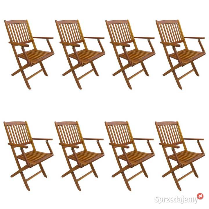 vidaXL Składane krzesła ogrodowe, 8 szt., lite drewno 276358