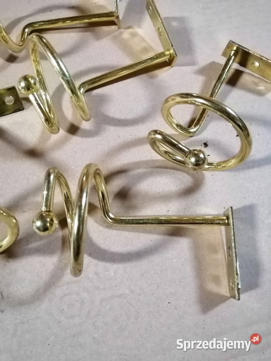 Metalowe wieszaki uchwyty złoty kolor wielkopolskie Wyskoć
