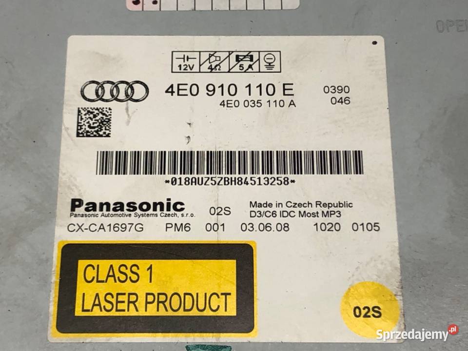 ZMIENIARKA CD AUDI A6 C6 0411 4E0910110E NAPĘD