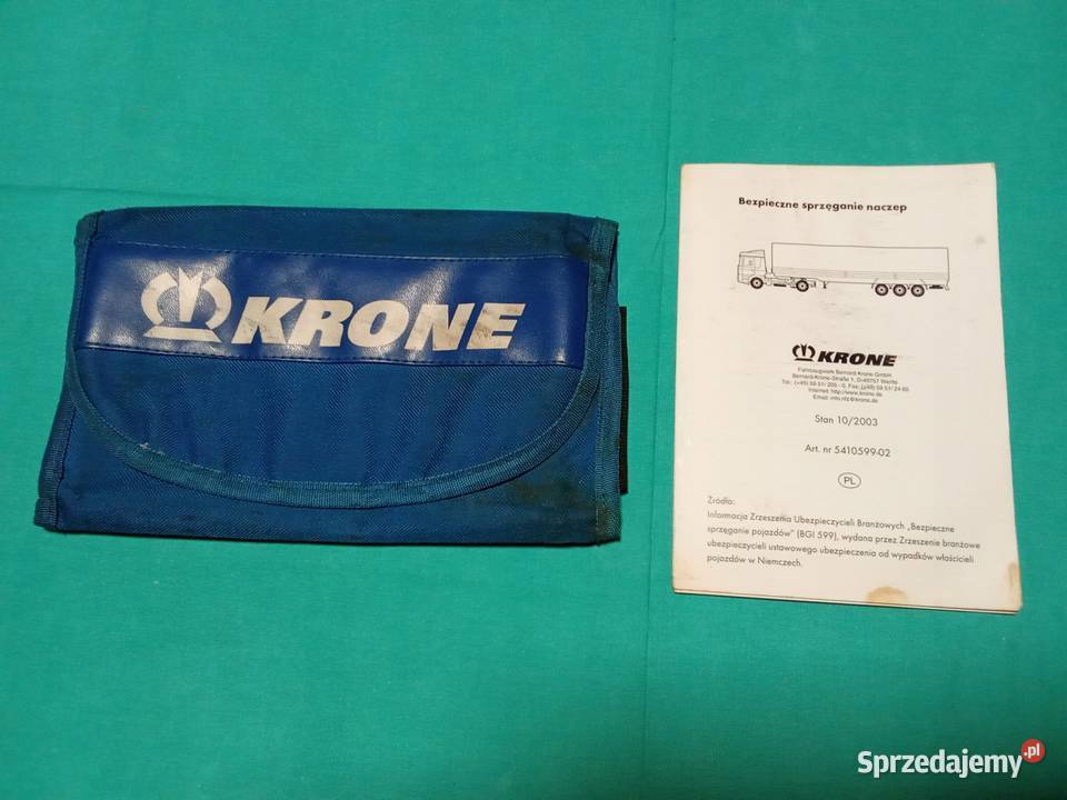 KRONE PLANDEKA Instrukcja Obsług Etui KOMPLET Łódź