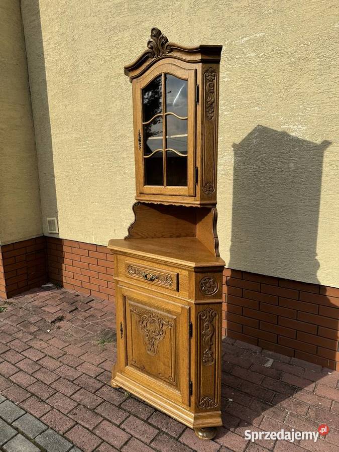 Witryna narożna dębowa stylowa rogówka kredens Sulbiny