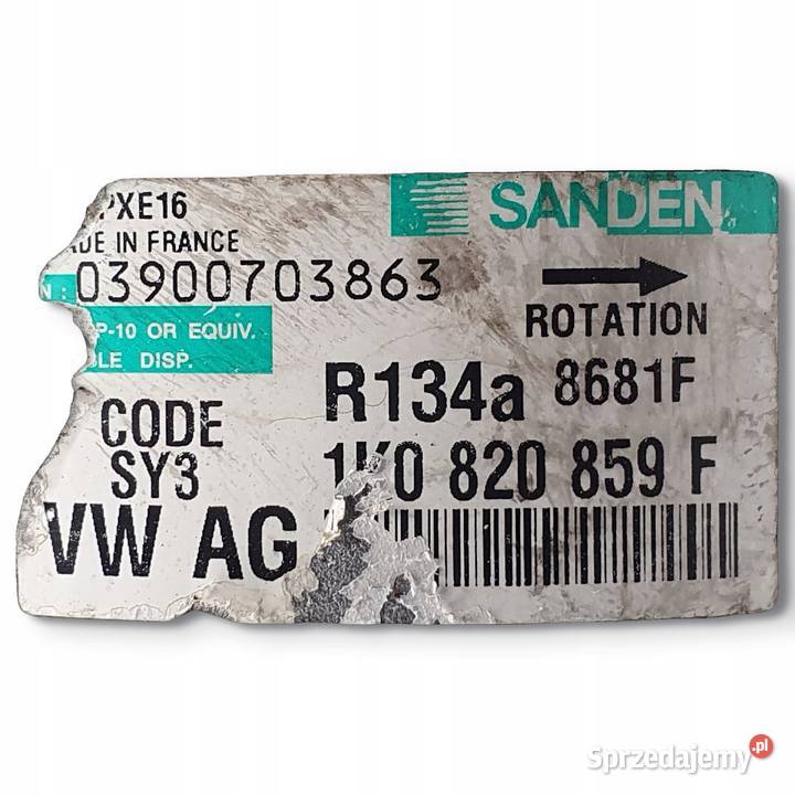 SPRĘŻARKA KLIMATYZACJI Audi A3 8P VW Golf V Seat Kompresory klimatyzacji Chełm