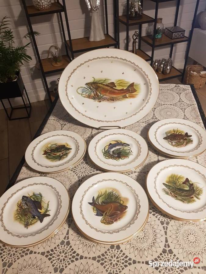 Serwis do ryb Porcelana francuska Limoges Wyposażenie wnętrz Konin sprzedam