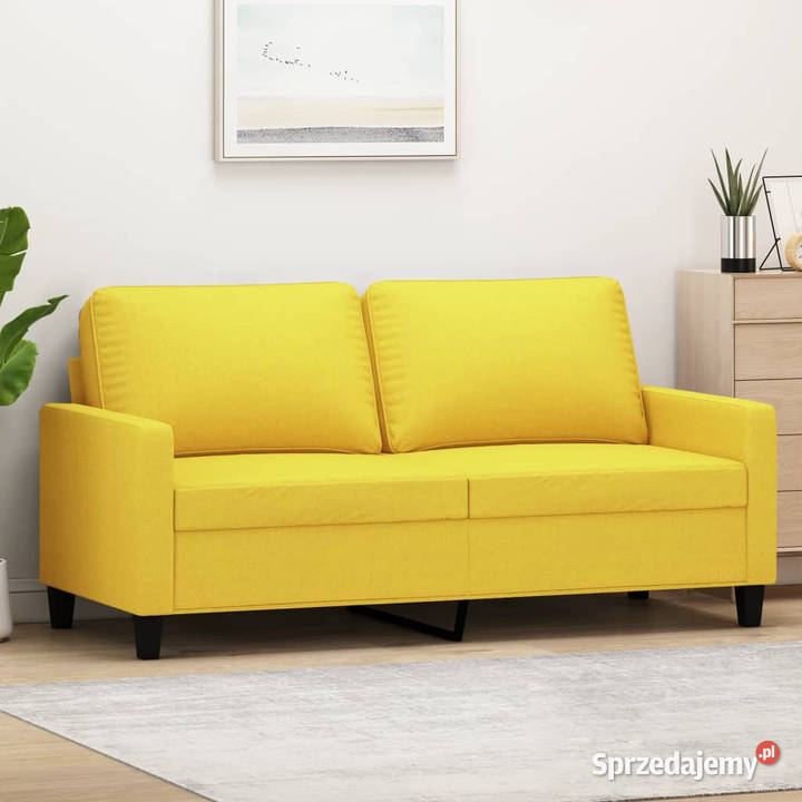 Sofa 2osobowa jasnożółta 140 tapicerowana sprzedam