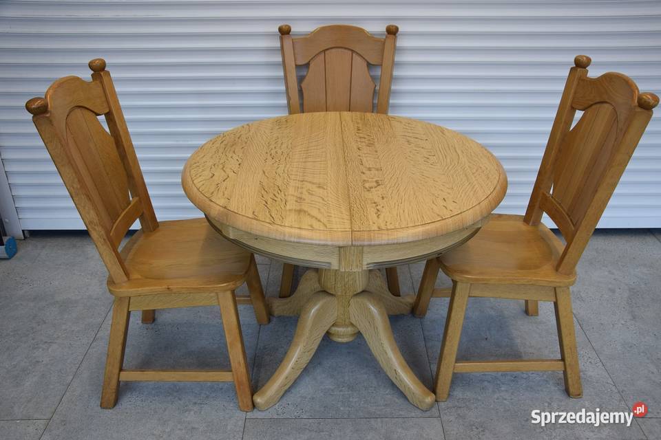 stół rozkładany i 4 krzesła komplet z drewna Stoły Olsztyn