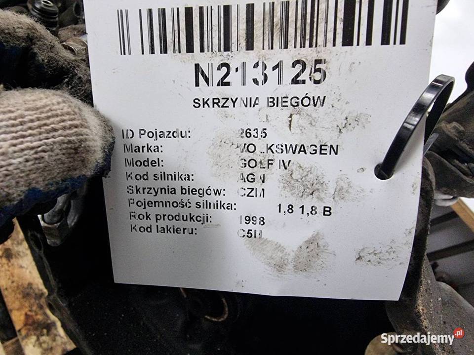 SKRZYNIA BIEGÓW VOLKSWAGEN GOLF IV CZM 18 Lipno