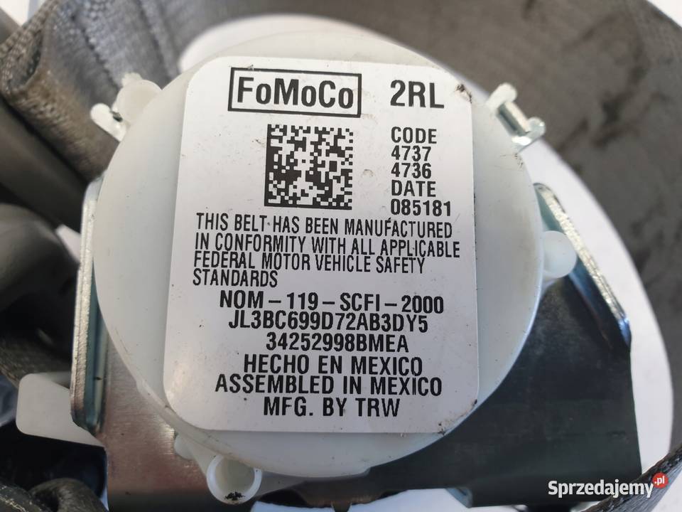 TYLNY PAS BEZPIECZEŃSTWA PRAWY TYŁ Ford F150 15 osobowe Części samochodowe Chełm