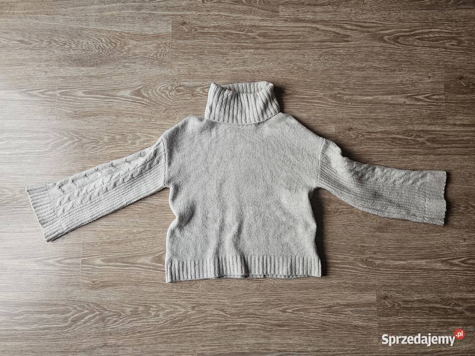 Sweter z golfem brązowy/beżowy