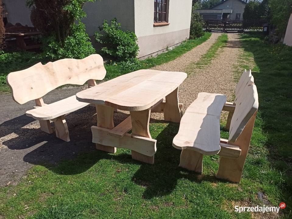 Meble ogrodowe biesiadne z bali Woźniki
