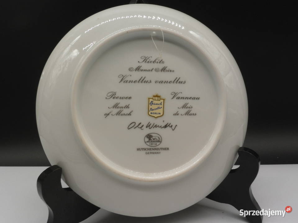 Talerz kolekcjonerski z serii Ptaki miesiąca Porcelana i szkło wielkopolskie