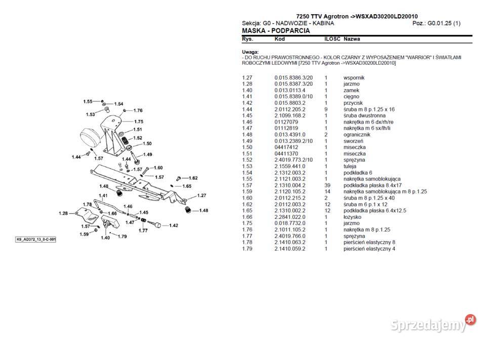 Katalog części Agrotron 7250 TTV wydanie 2015 Gdańsk