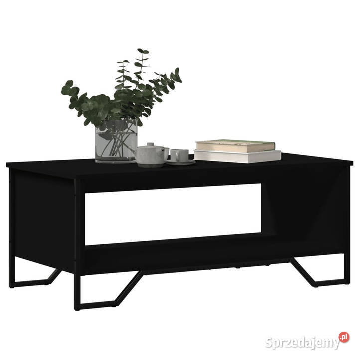 Stolik kawowy czarny 100x51x40 materiał Warszawa