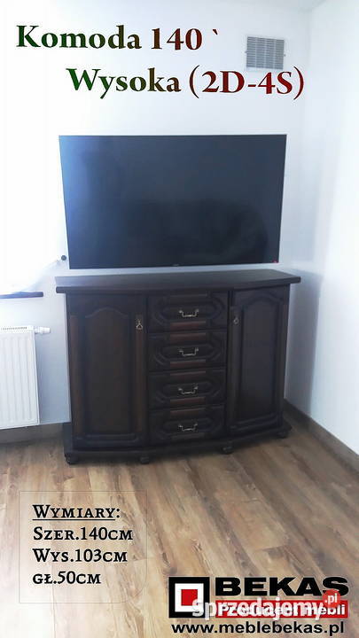 Dębowa Komoda 140 STYLOWA Nowa Dąb Rustikal 140cm małopolskie Nowy Sącz