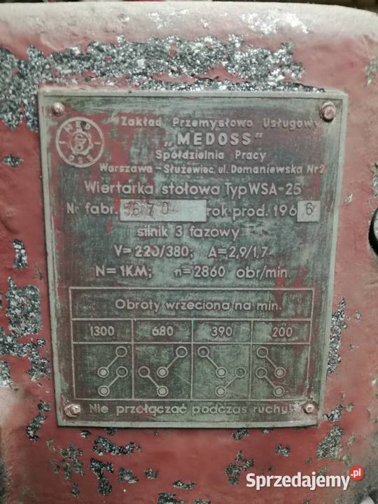 Wiertarka stołowa wsa 25 Nakło nad Notecią
