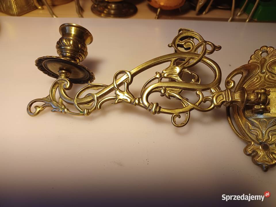 Świecznik do pianina Mosiądz Poznań