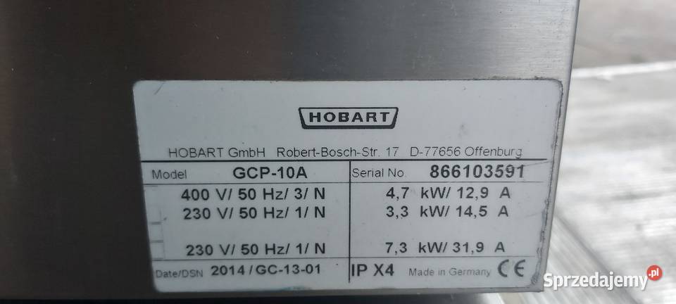 Zmywarka podblatowa HOBART PREMAX GCP10A 2014 Krotoszyn sprzedam