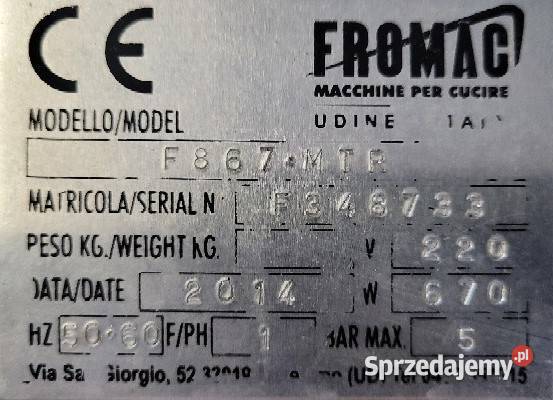 Fromac FR867 maszyna do tasmy zamkowej Piaski