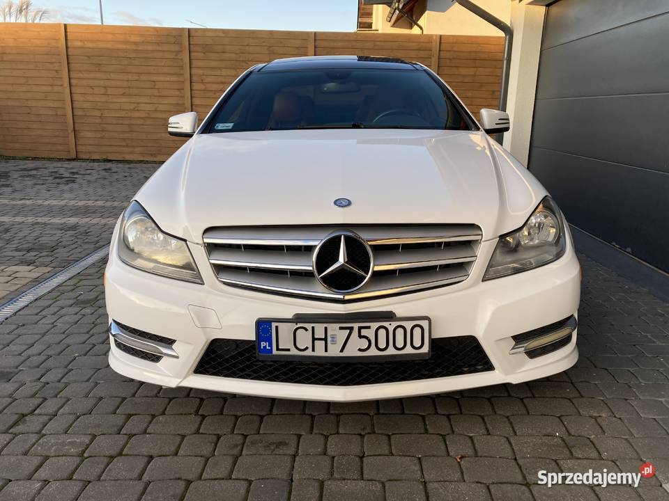 Mercedes C250 Coupe pakiet AMG bordowe skóry automatyczna Jamielnik