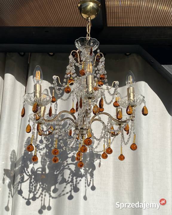 Francuski kryształowy Żyrandol 24 6ram Antyk Warszawa