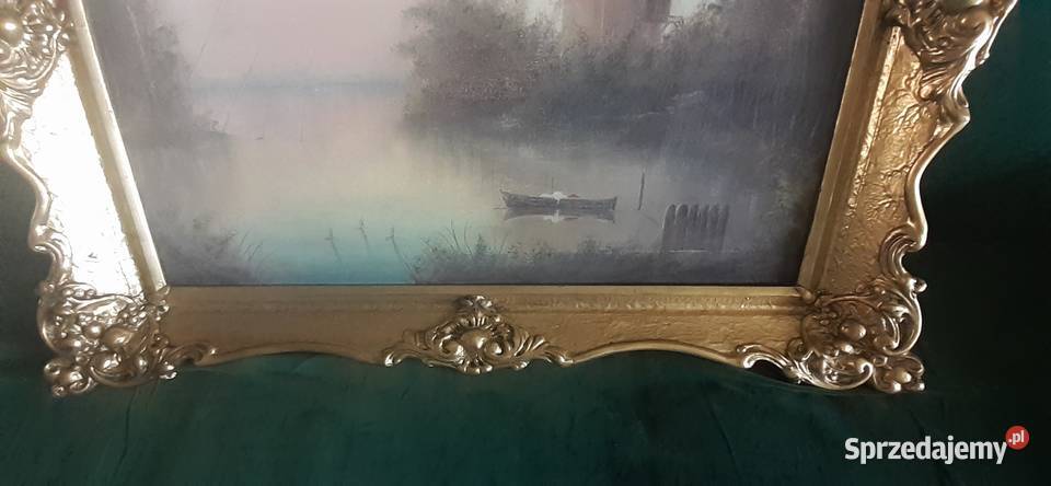 Obraz akwarela zlota rama Łódź