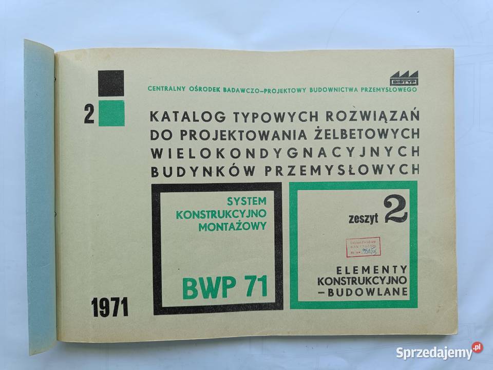 Katalog BWP71 typowych rozwiązań do proj żelbet Książki naukowe i popularnonaukowe pomorskie Gdynia