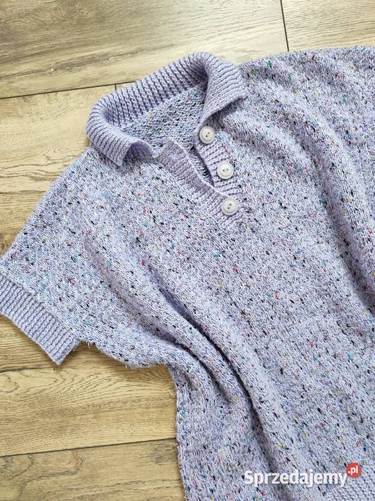 Fioletowy sweter Kamizelka Vintage 42 44 y2k zielony Jasło