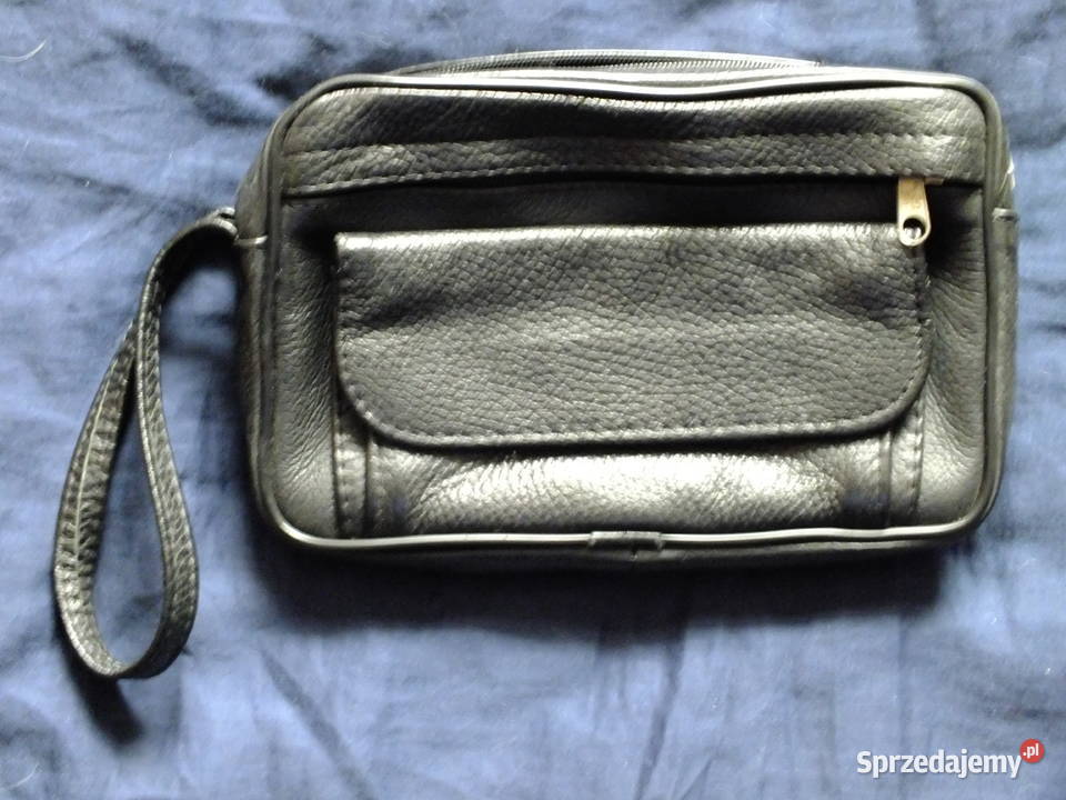 Sprzedam czarną skórzaną saszetkę mojego dziadka Dla mężczyzn