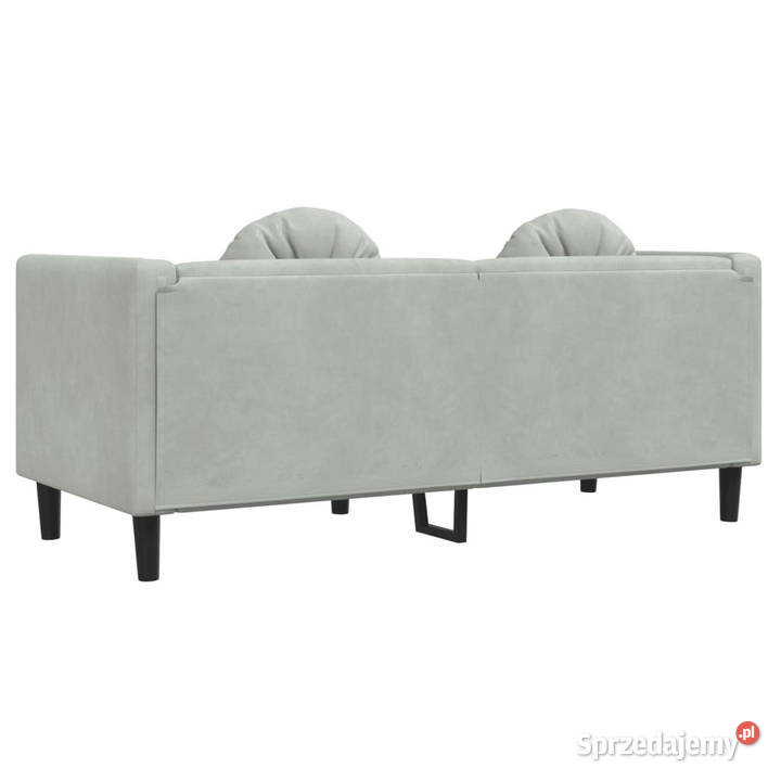 Sofa 2osobowa z poduszkami jasnoszara aksamit Warszawa sprzedam