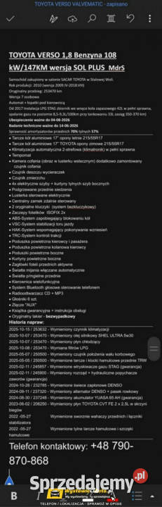 Toyota Verso Telefon 790870868 Radomyśl Sanem gniazdo USB Toyota Włocławek