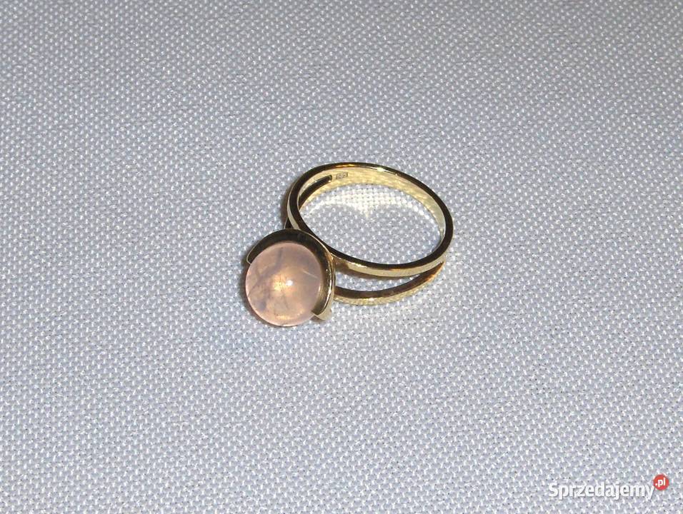 Złoty pierścionek z kwarcem różowym 17 14K 5 g Łódź
