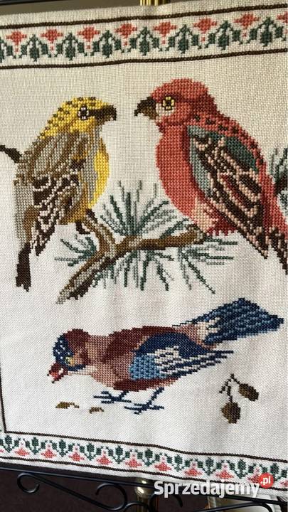 Gobelin Ptaszki wyszywany krzyżykami Do pomorskie Gdańsk