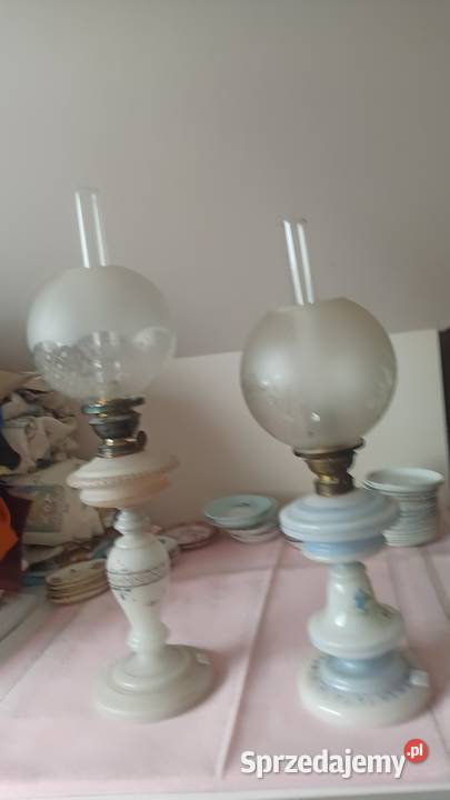Lampa naftowa z kloszem Pomarańczowy dekor pomorskie Gdańsk