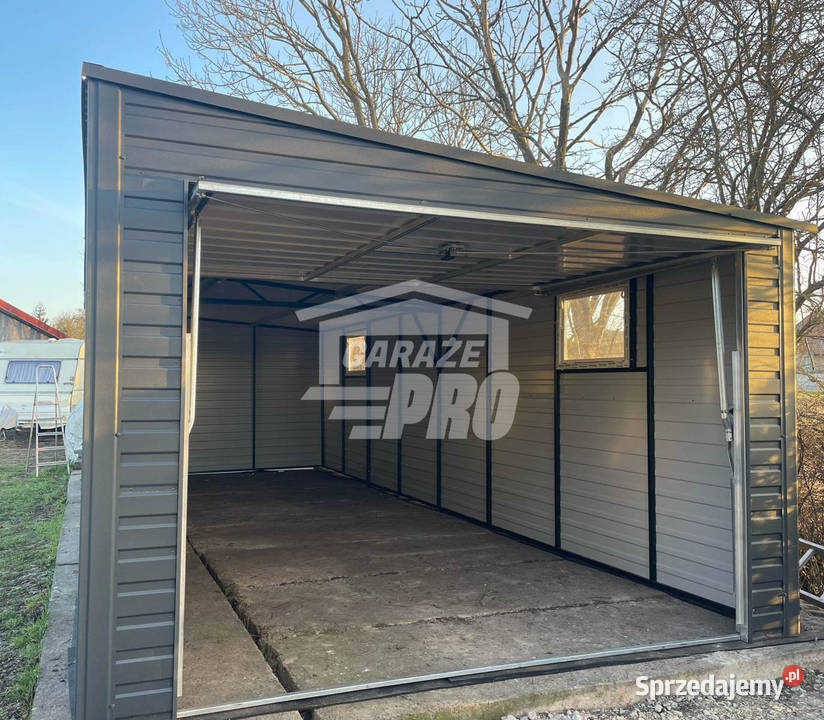Garaż blaszany 35x8 brama uchylna 2x okno Gniezno sprzedam