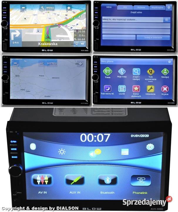 RADIO SAMOCHODOWE BLOW 2DIN NAWIGACJA MAPA Białystok