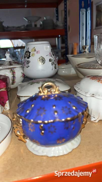 Puzderko szkatułka Kobalt ze złotem Bez Porcelana i szkło pomorskie sprzedam