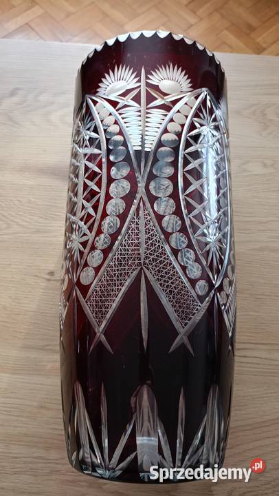 Kryształowy wysoki wazon Ręczno