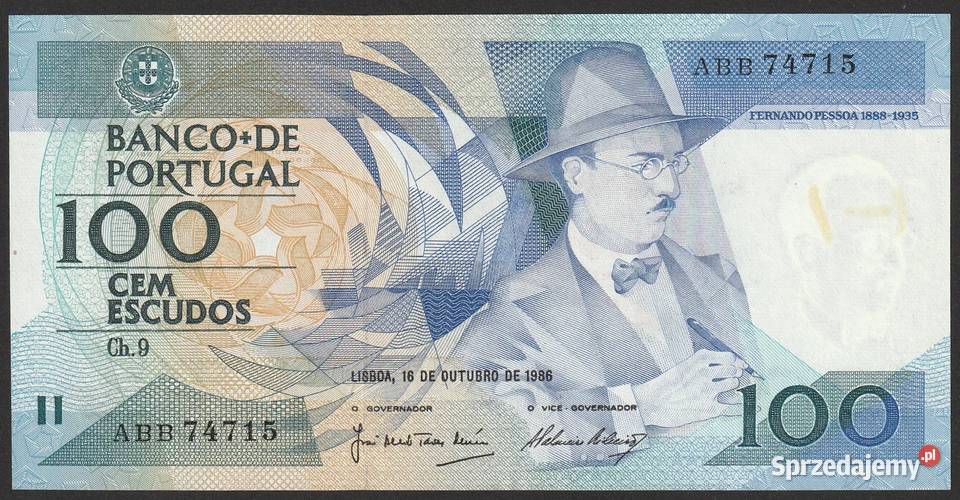 Portugalia 100 escudos 1986 STAN BANKOWY UNC Łódź sprzedam
