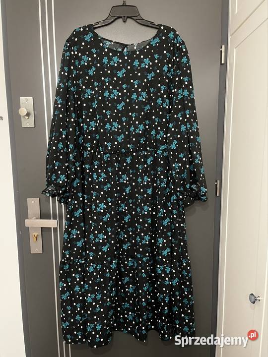 Limited collection sukienka kwiaty groszki nowa biały Moda i Styl Choszczno