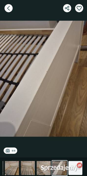 Łóżko drewniane białe Ikea 160x200 Harklowa sprzedam