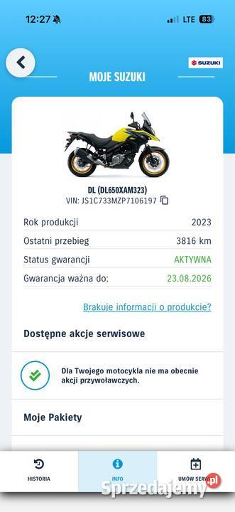 Suzuki DL Vstrom 650 polski salon Legionowo
