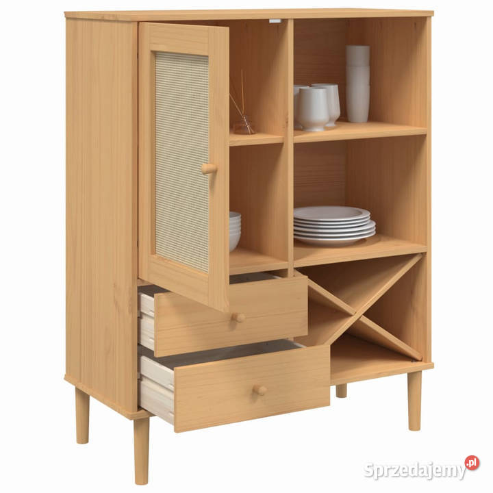 Szafka SENJA imitacja rattanu brązowa 90x40x112 Warszawa