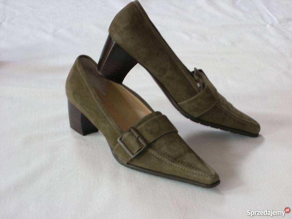 Unisa Skórzane Czółenka Khaki J nOwe 385 39 Nowy Sącz