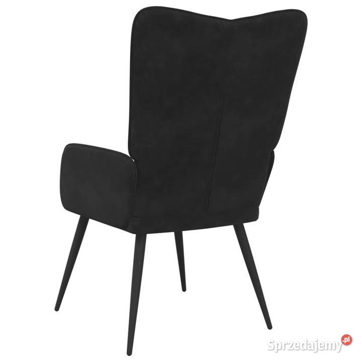 Fotel czarny obity aksamitem WM327683 sprzedam
