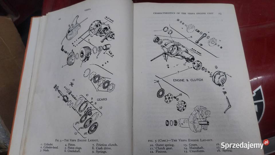 Vespa oryginalna książka obsługi 1957 Kończyce